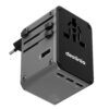 Destinio Universal Travel Adapter - 6-in-1 Fast Charging International Charger with PD, Type C & 3 USB Ports - All-in-One for US, UK, Europe (45W- Type C- (6 in 1 - Grey)
