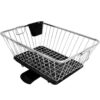 Dish Drainer Basket for Kitchen | Utensil Stand for Kitchen | Dish Drying Rack with Drainer Bartan Stand Dish Rack with - 360 Degree Rotation Dish Drainer (Stainless Steel)