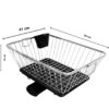 Dish Drainer Basket for Kitchen | Utensil Stand for Kitchen | Dish Drying Rack with Drainer Bartan Stand Dish Rack with - 360 Degree Rotation Dish Drainer (Stainless Steel)