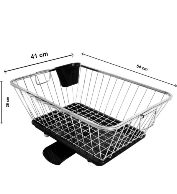 Dish Drainer Basket for Kitchen | Utensil Stand for Kitchen | Dish Drying Rack with Drainer Bartan Stand Dish Rack with - 360 Degree Rotation Dish Drainer (Stainless Steel)