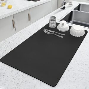 Dish Drying Mat for Kitchen – Water Absorbent Large Drying Mat for Utensils, Plates, Glasses, and More, Quick-Dry Countertop Solution (40X30cm)