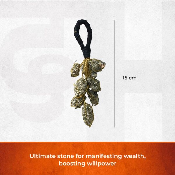 Divine Hindu Raw Pyrite Wall Hanging for Wealth & Prosperity | Natural Pyrite Crystal Vastu Decor | Abundance & Protection Stone Wall Hanging for Office, Entrance | Spiritual Wealth Manifestation