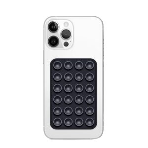 Double Sided Back Cover for Phone | Silicone Suction Adhesive for Phone Cover | Stick Ease Multi-Purpose Hands-Free Suction Phone Accessory | Strong Grip Holder for Mirror & Shower (Black)