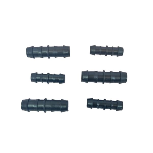 Drip Irrigation Barbed Joiner Connector | Straight Hose Pipe Coupler Drip Irrigation Barbed Joiner Connector | Straight Hose Pipe Coupler Joint | Leak Proof Plastic Coupling | Micro Irrigation Accessories for Garden & Farm - Set of 100-16MM