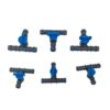 Drip Irrigation Mini T Type Valve with Blue Handle|Plastic 3-Way Barbed Flow Control Valves|for Watering Pipe Multi Joint Connectors Home Garden Agriculture Irrigation Accessory-20MM(25 Pcs)