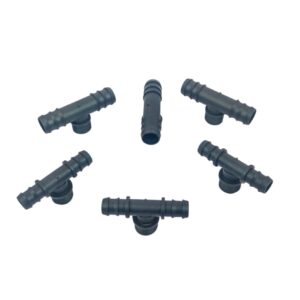 Drip Irrigation Tee Connector with Male Thread | 2 Side Drip Irrigation Tee Connector with Male Thread | 2 Side Barbed T Joint Fitting Barbed + 1 Male Thread Connector | for Garden & Agriculture Irrigation Accessories | Pack of 25-20X0.5" MM