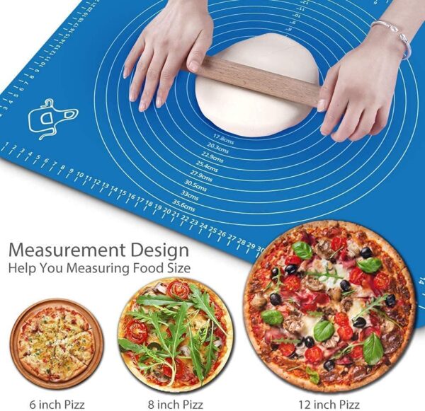 E-COSMOS® Silicone Baking Mat Silicone Chapati Atta Kneading Mat Non-Stick Fondant Rolling Mat Stretchable for Kitchen Roti Chapati (Baking Mat 50 * 40 cm) (Multicolor)