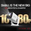 E GATE Atom 3X Projector 4k Ultra HD Full HD 1080p Native Automatic Home Projector for Room | 300 ISO | Rotatable Design | Android Netflix Prime | ARC-HDMI USB WiFi-6 BT Screen Mirroring Egate