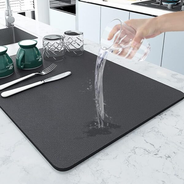 ECO METRIX Kitchen Utensil Dish Drying Mat | Quick Dry Water Absorbent mat | Placemat for Dish Drying with Non-Slip Rubber Backed | Super Draining Mat for Kitchen (1)