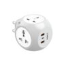 EMBOX Multi Plug Adapter with USB Ports Type -C (QC 3.0) Universal Sockets and LED Indicator, Safety Shutter, 3 Pin Plug Socket Extension, Grey