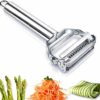 ESPERO Peeler for Vegetables And Fruits, Double-Sided Blade 2 in 1 Stainless Steel Julienne Vegetable Peeler Multi-Functional Fruit & Veggie Shredder Slicer and Grater for Potatoes, Carrots, Cucumbers