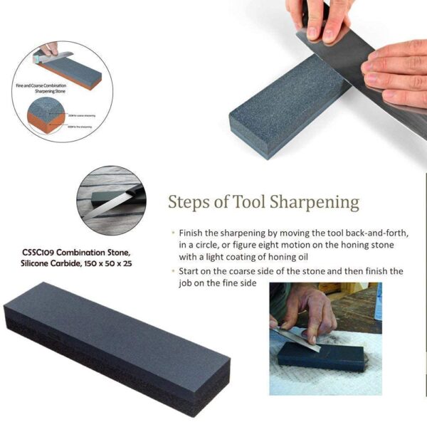 EVEN Silicone Carbide Combination Stone for Sharpening Both Knives and Tools (Black)