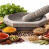 EZAHK Heavy Duty Kalvam Grinding Stone and Mortar Pestle Set for Herbs (Grey, Large Size, 10 x 6 Inch