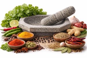 EZAHK Heavy Duty Kalvam Grinding Stone and Mortar Pestle Set for Herbs (Grey, Large Size, 10 x 6 Inch