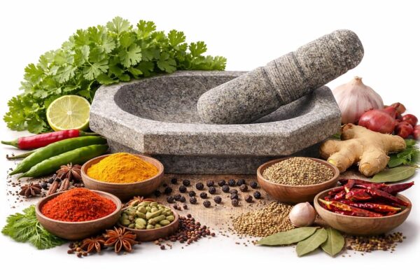 EZAHK Heavy Duty Kalvam Grinding Stone and Mortar Pestle Set for Herbs (Grey, Large Size, 10 x 6 Inch
