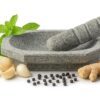 EZAHK Kalvam Stone Mortar and Pestle Set,Masher, Khalbatta, Kharal, Musal,for Kitchen, Home, Herbs and Spices (10 inch Grey,Big Size)