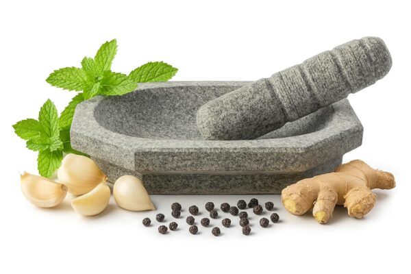 EZAHK Kalvam Stone Mortar and Pestle Set,Masher, Khalbatta, Kharal, Musal,for Kitchen, Home, Herbs and Spices (10 inch Grey,Big Size)