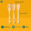 EcoSoul | Bamboo Spatula [ Set of 3 ] | Wooden Spatula | Bamboo Ladle/Turner | Non Stick, Durable, Heat-Safe & Eco-Friendly | for Cooking, Stirring & Serving | Beige