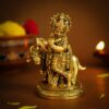 Ekhasa 100% Pure Brass Lord Krishna Idol with Flute (9 Ekhasa 100% Pure Brass Lord Krishna Idol with Flute (9 cm) | Shree Lord Krishna Statue for Home Decor | Kanha Ji ki Murti for Office Desk | Sri Krishna Idols Gift for House Warming