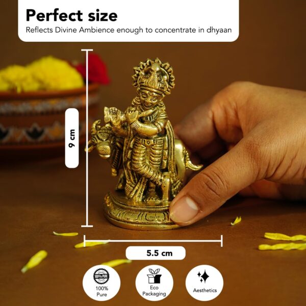 Ekhasa-100-Pure-Brass-Lord-Krishna-Idol-with-Flute-9-cm-Shree-Lord-Krishna-Statue-for-Home-Decor-Kanha-Ji-ki-Murti-for-Office-Desk-Sri-Krishna-Idols-Gift-for-House-Warming.jpg Ekhasa 100% Pure Brass Lord Krishna Idol with Flute (9 cm) | Shree Lord Krishna Statue for Home Decor | Kanha Ji ki Murti for Office Desk | Sri Krishna Idols Gift for House Warming