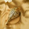 Ekhasa 100% Pure Brass Shankh with Ganesha Carving | Decorative Brass Conch for Temple, Pooja, and Mandir Decor | Shankh Showpiece for Home | Traditional Brass Shell for Spiritual Use – Pack of 1