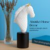 Ekhasa White Horse with Black Base Show Pieces for Home Decor, Decorative Items | Resin Showpieces Gift Items for Decoration | Center Table Tv Unit Showcase, Interior Artifacts, Gifting