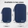 Elfora Compact Cable Organizer Bag | Double Layer Storage Pouch for Cables, Chargers, AirPods, Power Bank & Other Accessories | Durable & Portable Nylon Travel Case with Mesh Pockets – Blue