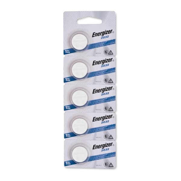 Energizer CR2032 Lithium Coin Batteries 3V - Pack of 5, Long-Lasting, Leak-Proof, Ideal for Key Fobs, Watches, and Medical Devices