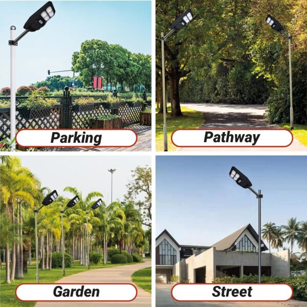 Epyz Plastic 50Watt Solar Street Light Outdoor Waterproof with Remote 196 LEDs Motion Sensor Light and Dusk to Dawn for Garden,Street,Lawn [ with Out Pole ] [ Pack of 1,Cold White ]