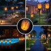 Epyz Solar Light Outdoor Waterproof Flickering Flame Mashaal Light 3 in1 96LED,Auto On/Off Solar Lighting for Garden Party and Festival Decoration [ Pack of 1, Warm Yellow ]