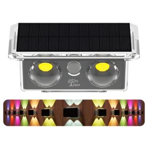 Epyz Solar Wall Light Outdoor UP & Down Waterproof Garden Decoration Wall Lamps Step Small Night Lamp Garden Lighting Fence Courtyard Decor 2 LED [ Multicolor, Pack of 1 ]