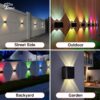 Epyz Solar Wall Light Outdoor UP & Down Waterproof Garden Decoration Wall Lamps Step Small Night Lamp Garden Lighting Fence Courtyard Decor 2 LED [ Multicolor, Pack of 1 ]