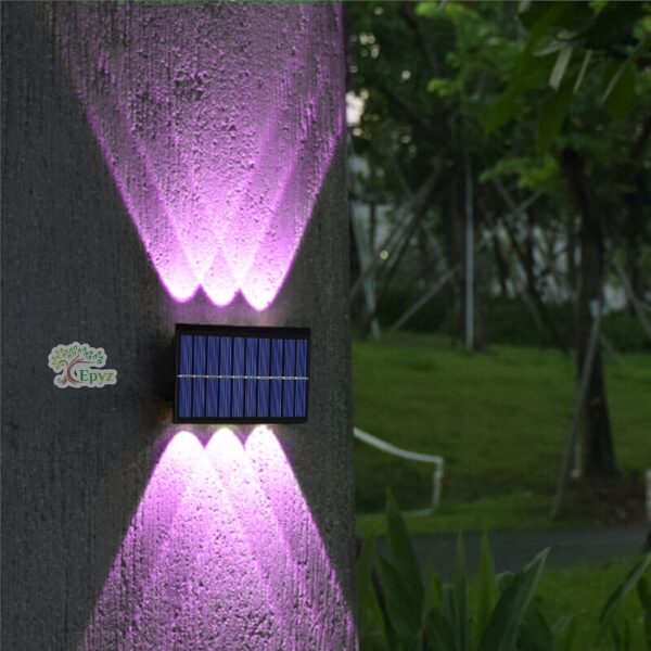 Epyz Solar Wall Light Outdoor UP & Down Waterproof Garden Decoration Wall Lamps Step Street Small Night Lamp Garden Lighting Fence Courtyard Decor 6 LED [ Multicolor, Pack of 1 ]