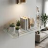 Evolite® Premium Tempered Glass Corner and Rectangle Shelf for |Bathroom | Living Room | Bedroom | Kitchen Shelves Racks & wall Mount All Accessories (ETGS-C5x18 Pack of 1)