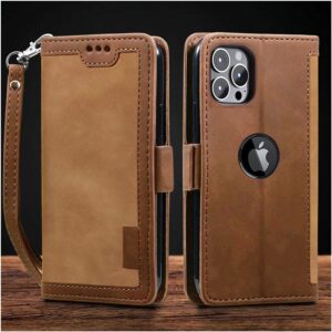 Excelsior Flip Cover Compatible with iPhone 12 Pro Max | Premium PU Leather | 360 Degree Protection (Coffee)