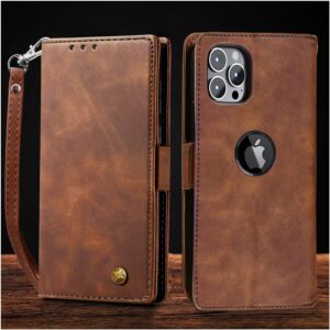Excelsior Flip Cover Compatible with iPhone 13 Pro Max | Premium PU Leather | 360 Degree Protection (Coffee)