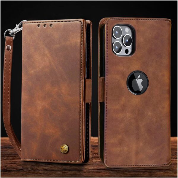 Excelsior Flip Cover Compatible with iPhone 13 Pro Max | Excelsior Flip Cover Compatible with iPhone 13 Pro Max | Premium PU Leather | 360 Degree Protection (Coffee)