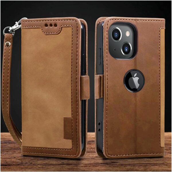 Excelsior Flip Cover Compatible with iPhone 14 | Premium PU Excelsior Flip Cover Compatible with iPhone 14 | Premium PU Leather | 360 Degree Protection (Coffee)