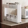 FAGVA 2 Layer Slim Side Space Saving Storage Organizer Rack Shelf with Wheels for Easy Movement | Multipurpose Utility for Household Kitchen, Office, Bathroom | Unbrekable Plastic