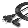 FEDUS 2-pin L-Shape Universal Replacement AC Power Cord Cable Wire for LED TV, Printer, Laptop PC Notebook Computer, Tape Recorder, Camera 1.2 Meter Black
