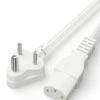 FEDUS Power Cord 1.8 Meter Replacement India Plug IEC Computer Mains Power Cable Cord Wire for Desktop 3 pin Power Cable for PC, Monitor SMPS and Printer, Power Supply, TV White