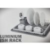 FIDEO 3 in 1 Aluminum Dish Drying Rack with Utensil Holder and Water Drainer l Anti Rust Dish Rack l Kitchen Counter Top Utensil Stand l Dish Drainer Basket for Kitchen l Sink Dish Rack Drainer