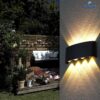 FILLISKA Aluminium LED Indoor/Outdoor Up Down Wall Light Warm White, IP-65 Waterproof & Shockproof Body(2 Year Warranty) (MattBlack 4up + 4down)