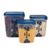 FLAIR Plastic Storewell Square Food Storage Containers Set Of 3 FLAIR Plastic Storewell Square Food Storage Containers Set Of 3 (6L, 8L, 12L)- Blue, Air Tight Containers For Kitchen Storage Ideal Kitchen BoXFor Rice, Atta And Grains, Bpa-Free, Food Grade