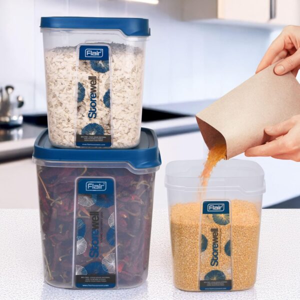 FLAIR-Plastic-Storewell-Square-Food-Storage-Containers-Set-Of-3-6L-8L-12L-Blue-Air-Tight-Containers-For-Kitchen-Storage-Ideal-Kitchen-BoXFor-Rice-Atta-And-Grains-Bpa-Free-Food-Grade.jpg FLAIR Plastic Storewell Square Food Storage Containers Set Of 3 (6L, 8L, 12L)- Blue, Air Tight Containers For Kitchen Storage Ideal Kitchen BoXFor Rice, Atta And Grains, Bpa-Free, Food Grade
