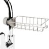 FLEEXA Kitchen Sink Sponge Holder – Over Faucet Stainless Steel Caddy for Soap, Brushes & Scrubbers – No Suction or Drilling Needed