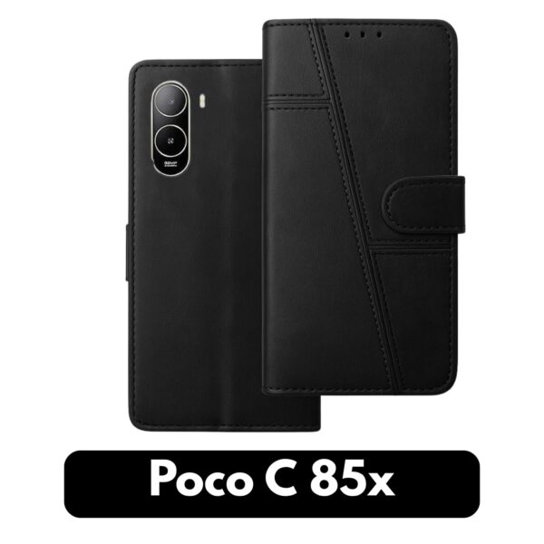 FLIP-Cover-Compatible-with-Poco-C85X-5G-Strong-Magnet-Protective-FLIP-Vegan-Leather-Scratch-Resistant-Slim-Best-FIT-Black.jpg FLIP Cover Compatible with Poco C85X 5G | Strong Magnet | Protective FLIP | Vegan Leather | Scratch Resistant | Slim & Best FIT (Black)