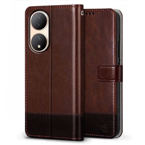 FLIPPED-Vegan-Leather-Flip-Cover-for-Vivo-Y100-5G-Vivo-T2-5G-Shock-Proof-with-TPU-Bumper-Kickstand-Card-Cash-Pockets-Magnetic-Closure-Wallet-Case-Cover-Hand-Stitched-Brown-with-Coffee.jpg FLIPPED Vegan Leather Flip Cover for Vivo Y100 5G | Vivo T2 5G | Shock Proof with TPU Bumper & Kickstand | Card & Cash Pockets | Magnetic Closure Wallet Case Cover (Hand Stitched, Brown with Coffee)