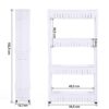 FLIPZON Slim Rolling Storage Rack – 4-Tiered Shelf Plastic Slide-Out Organizer | Space-Saving, Multipurpose | for Kitchen, Bathroom, Laundry, Pantry & Utility Storage | Floor Standing | White