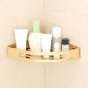 FORTUNE Stainless Steel 304 Wall Mount Corner Shelf Bathroom Multi-Functional Storage Shelf/Kitchen Shelves/Rack & Caddy Basket Bathroom Accessories (8.5x8.5 Inch) - (Pack of 1, Gold)
